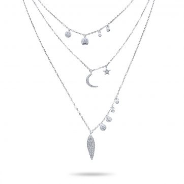 petsios Triple necklace with zircon stones