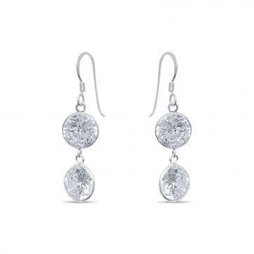 petsios Silver earrings with zircon stones