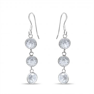 petsios Silver earrings with zircon stones