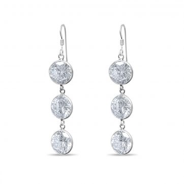 petsios Silver earrings with zircon stones