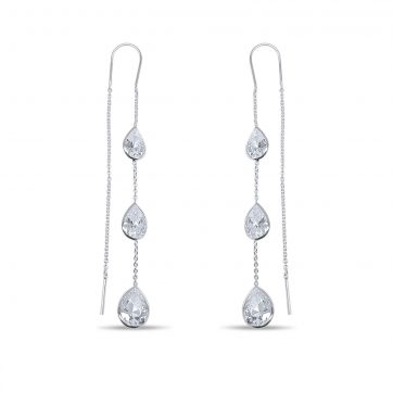 petsios Silver earrings with zircon stones