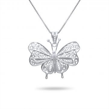 petsios Filigree butterfly necklace