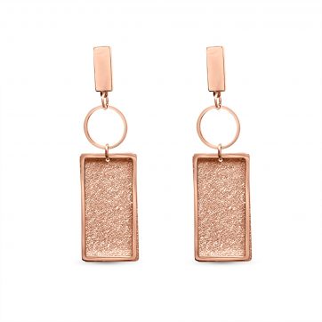 petsios Rose gold plated steel earrings