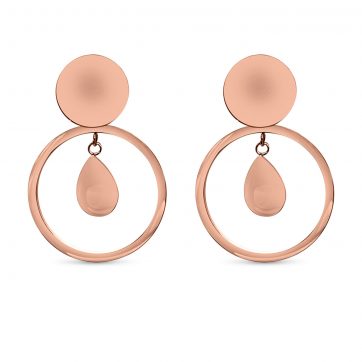 petsios Rose gold plated steel earrings